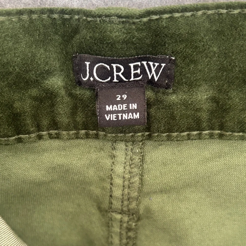 J. Crew Full-length slim wide-leg pant in Stretch Velvet 29 Green - Picture 9 of 11